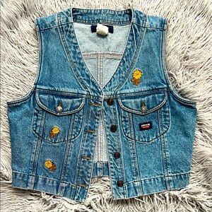 Jordache Blue Denim Vintage Vest L
